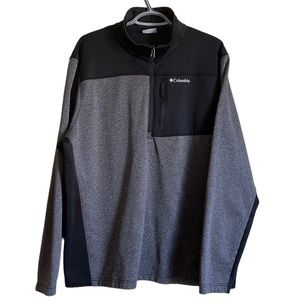 Columbia mens 1/4 zip black grey‎ lightweight size large